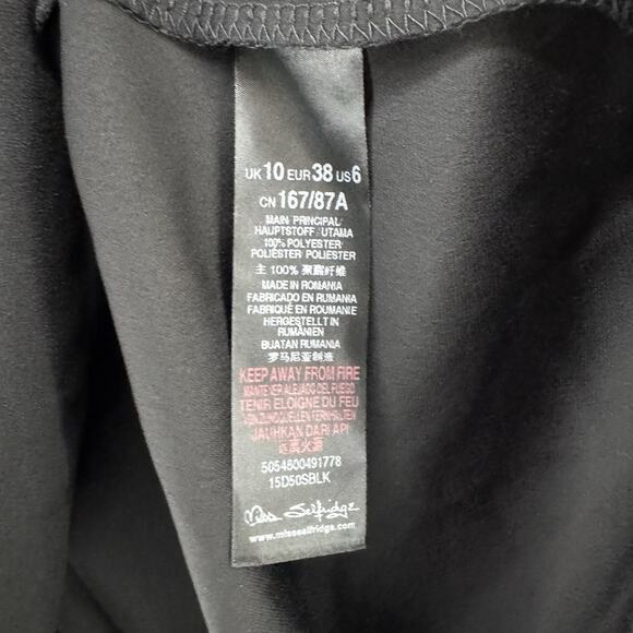 Miss Selfridge Top Womens US6 Black Pullover V-Neck Flare Sleeve Witchy - Picture 12 of 12